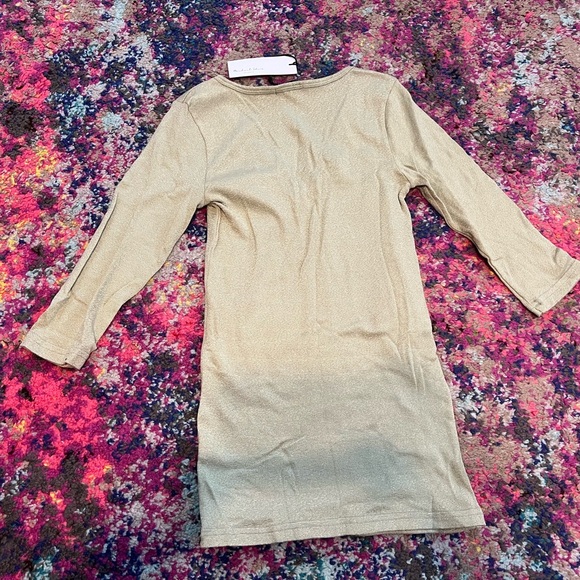 Michael Stars OS NWT Vintage Double Front Vee Tee Linden Shine - Picture 6 of 7